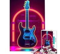 Jigsaw Puzzles 1000 Piece for Teenagers Neon Strings Guitar Toys Educational Games Relax Games Birthday Present Gifts For Birthdays (Size 38x52cm)