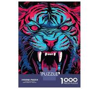 Jigsaw Puzzles 1000 Piece for Teenagers Neon Vintage Tiger Teenager Puzzles Hands-on Game Wall Decoration Challenging To Complete 70x50cm/1000pcs