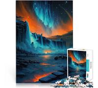 Jigsaw Puzzles 1000 Piece for teenagers Niagara Falls Orange Sky Hands-on-Spiel Die Liebe zwischen Paaren stärken52x38cm