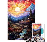 Jigsaw Puzzles 1000 Piece for Teenagers Night Train Travel Educational Challenge Family Activities Relaxing Games for And 14 Years And over (50x75cm)
