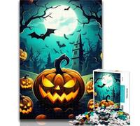 Jigsaw Puzzles 1000 Piece for Teenagers Nightmare Spooky Pumpkins Challenging Game Toys Perfect Decoration Gift Birthday (size 38x26cm)
