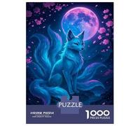 Jigsaw Puzzles 1000 Piece for Teenagers Nine-tailed Fox Under The Moonlight Puzzles for Adults Anti-Stress Toys Analysis And Logic Birthday Present, Gifts, 70x50cm/1000pcs