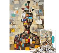 Jigsaw Puzzles 1000 Piece for Teenagers Original Man Pinned to Thoughts Fun at Home Activities, Hand Speed Race Hands-on Game for Age 14+ Game (38x52cm)