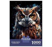 Jigsaw Puzzles 1000 Piece for Teenagers Owl Digital Art Jigsaw Puzzle Relaxing Games Wall Decoration Gifts for Friends And Family 52x38cm/1000pcs