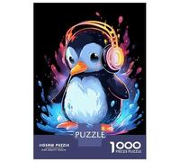 Jigsaw Puzzles 1000 Piece for Teenagers Penguin Headphones Drip Jigsaw Puzzle Relaxing Games Wall Decoration Gifts for Friends And Family 38x26cm/1000pcs