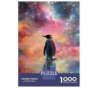 Jigsaw Puzzles 1000 Piece for Teenagers Penguin in Cosmos Adult Puzzles Relax Games Pattern Assembly Great Gift for Gaming 52x38cm/1000pcs