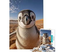 Jigsaw Puzzles 1000 Piece for Teenagers Penguin Selfie at Sahara Desert Educational Challenge Family Activities Relaxing Games for And 14 Years And over (38x52cm)