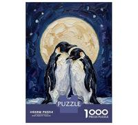 Jigsaw Puzzles 1000 Piece for Teenagers Penguins Under The Full Moon Teenager Puzzles Hands-on Game Improve Memory Gifts for Friends And Family 38x26cm/1000pcs