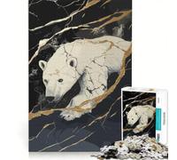 Jigsaw Puzzles 1000 Piece for Teenagers Polar Bear Breaking Thru, Impossible Game, Parent-child Interaction, Christmas Birthday Gifts 50x75cm