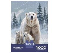 Jigsaw Puzzles 1000 Piece for Teenagers Polar Bear Family Wall Mural Jigsaw Puzzle Fun Games Perfect Decoration Gifts for Friends And Family 38x26cm/1000pcs