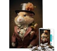 Jigsaw Puzzles 1000 Piece for Teenagers Portrait of Hamster Brain Teaser Game Learning Educational Toys Great Gifts for Games Home Art Decor (Size 38x26cm)