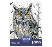 Jigsaw Puzzles 1000 Piece for Teenagers Portrait Owl Paint Puzzle for Adults Toy Wall Decor Difficult Challenge Challenging To Complete 52x38cm/1000pcs