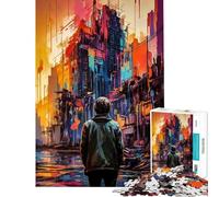 Jigsaw Puzzles 1000 Piece for Teenagers Post-Apocalyptic Cityscape Fun at Home Activities, For Family Fun Impossible Game for 14+ Puzzle Game Offered (50x75cm)