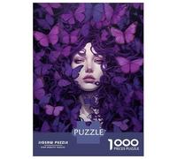 Jigsaw Puzzles 1000 Piece for Teenagers Purple Butterflies Adult Puzzles Relax Games Pattern Assembly Great Gift for Gaming 38x26cm/1000pcs