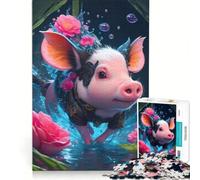 Jigsaw Puzzles 1000 Piece for Teenagers Radiant Pig Reflection Impossible Game Parent-child Interaction Christmas Birthday Gifts 38x26cm