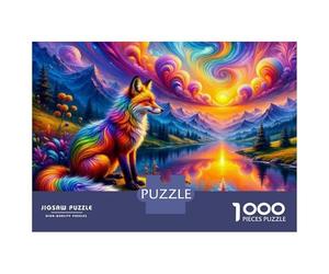 Jigsaw Puzzles 1000 Piece for Teenagers Rainbow Fox Fantasy Landscape Puzzles for Adults Fun Games Analysis And Logic Educational Challenge 70x50cm/1000pcs