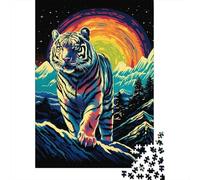 Jigsaw Puzzles 1000 Piece for Teenagers Rainbow Tiger Art Print Puzzles for Adults Fun Games Analysis And Logic Educational Challenge 52x38cm/1000pcs