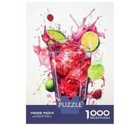 Jigsaw Puzzles 1000 Piece for Teenagers Raspberry Limeade Cocktail Art Print Jigsaw Puzzle Fun Games Perfect Decoration Gifts for Friends And Family 70x50cm/1000pcs