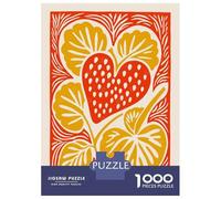 Jigsaw Puzzles 1000 Piece for Teenagers Red Strawberry Heart Teenager Puzzles Hands-on Game Wall Decoration Challenging To Complete 38x26cm/1000pcs