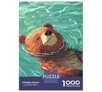 Jigsaw Puzzles 1000 Piece for Teenagers Relaxing Bear Floating in Water Jigsaw Puzzle Fun Games Perfect Decoration Gifts for Friends And Family 52x38cm/1000pcs