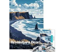 Jigsaw Puzzles 1000 Piece for Teenagers Reynisfjara Beach Iceland Help The Brain Exercise For Family Fun Fun Games Suitable for Ages 14 And Up (50x75cm)