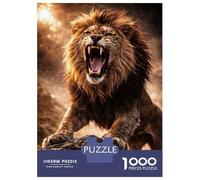 Jigsaw Puzzles 1000 Piece for Teenagers Roaring Lion on Rocky Outcrop Teenager Puzzles Hands-on Game Wall Decoration Challenging To Complete 38x26cm/1000pcs
