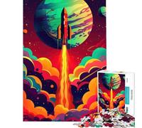 Jigsaw Puzzles 1000 Piece for Teenagers Rocket Launch in Space Toys Educational Games Brain Teaser Game for The Whole For Birthdays (Size 38x52cm)