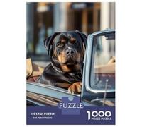 Jigsaw Puzzles 1000 Piece for Teenagers Rottweiler Cabriolet Car Puzzle for Adults Toy Wall Decor Difficult Challenge Challenging To Complete 52x38cm/1000pcs