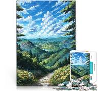 Jigsaw Puzzles 1000 Piece for teenagers Serene Mountain Valley Path - Nature Landscape Art Präzisionsschnitt Wanddekoration52x38cm