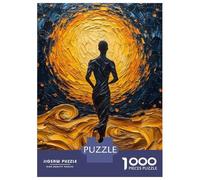 Jigsaw Puzzles 1000 Piece for Teenagers Silhouette in Impasto Landscape Puzzle for Adults Relax Games Home Decoration Educational Challenge 70x50cm/1000pcs