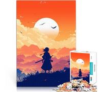Jigsaw Puzzles 1000 Piece for teenagers Silhouette Samurai Sunset Stressabbau Wunschliste mit dem Weihnachtsmann75x50cm