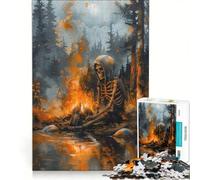 Jigsaw Puzzles 1000 Piece for Teenagers Skeleton by The Fire Educational Games Pattern Assembly Artists' Collection Fine Arts 50x75cm