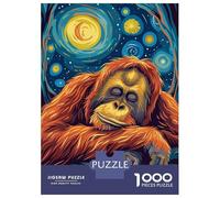 Jigsaw Puzzles 1000 Piece for Teenagers Sleeping Orangutan Starry Night Art Puzzles for Adults Fun Games Analysis And Logic Educational Challenge 70x50cm/1000pcs