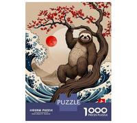 Jigsaw Puzzles 1000 Piece for Teenagers Sloth Great Wave Puzzles for Adults Fun Games Analysis And Logic Educational Challenge 70x50cm/1000pcs