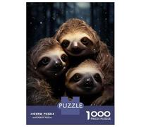 Jigsaw Puzzles 1000 Piece for Teenagers Sloths Hugging Wall Art Print Jigsaw Puzzle Fun Games Perfect Decoration Gifts for Friends And Family 38x26cm/1000pcs