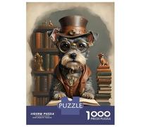 Jigsaw Puzzles 1000 Piece for Teenagers Smart Mini Schnauzer Dog Puzzles for Adults Fun Games Analysis And Logic Educational Challenge 38x26cm/1000pcs