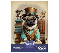 Jigsaw Puzzles 1000 Piece for Teenagers Smart Pug Dog School Puzzles for Adults Fun Games Analysis And Logic Educational Challenge 38x26cm/1000pcs