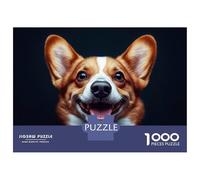 Jigsaw Puzzles 1000 Piece for Teenagers Smiling Corgi Portrait Adult Puzzles Relaxing Games Pattern Assembly Birthday Present, Gifts, 38x26cm/1000pcs