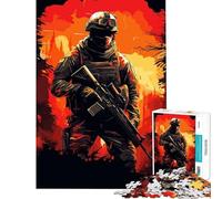 Jigsaw Puzzles 1000 Piece for Teenagers Soldier Warrior Fighter Help The Brain Exercise Home Art Decor Practical Game for Ages 14 And over (50x75cm)