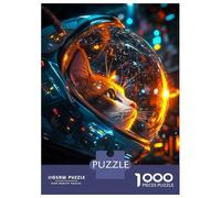 Jigsaw Puzzles 1000 Piece for Teenagers Space Cat Astronaut Jigsaw Relax Games But Fun And Humorous Birthday Present, Gifts, 38x26cm/1000pcs
