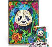 Jigsaw Puzzles 1000 Piece for teenagers Stained Glass Panda for Educational Game Challenge Toy Artists Collection, Fine Art 26x38cm