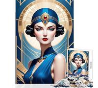 Jigsaw Puzzles 1000 Piece for Teenagers Stunning Art Deco Portrait Educational Toy Great Gift for Games Practical Game Educational Challenge Size 38x26cm