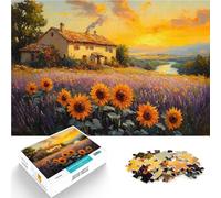 Jigsaw Puzzles 1000 Piece for teenagers Sunflowers and Lavender Field Lernspielzeug Geeignet für die Schreibtischdekoration38x26cm