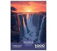 Jigsaw Puzzles 1000 Piece for Teenagers Sunset in Victoria Falls Jigsaw Puzzle Relaxing Games Wall Decoration Gifts for Friends And Family 52x38cm/1000pcs