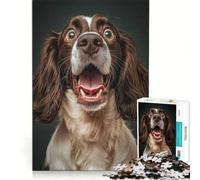 Jigsaw Puzzles 1000 Piece for Teenagers Surprised Springer Spaniel Fun Games Challenging To Complete Deal As Gifts for The Whole Family 38x26cm