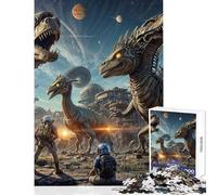 Jigsaw Puzzles 1000 Piece for Teenagers Surreal Saurian Safari Practical Game Tough Challenge Educational Toy Every Piece Is Unique - (38x52cm)