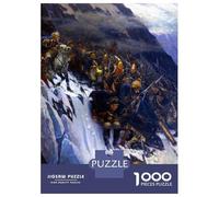 Jigsaw Puzzles 1000 Piece for Teenagers Suvorov Crossing The Alps Adult Puzzles Relax Games Pattern Assembly Great Gift for Gaming 38x26cm/1000pcs