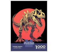 Jigsaw Puzzles 1000 Piece for Teenagers T-Rex Skeleton Pixel Art Adult Puzzles Relax Games Pattern Assembly Great Gift for Gaming 70x50cm/1000pcs