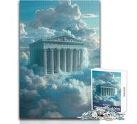 Jigsaw Puzzles 1000 Piece for Teenagers Temple in The Clouds Toy Intellectual Game Staycation Kill Time Secret Santa Gifts Size 38x52cm