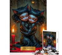 Jigsaw Puzzles 1000 Piece for Teenagers The Lovers Tarot Card Educational Toy Great Gift for Games Practical Game Educational Challenge Size 50x75cm